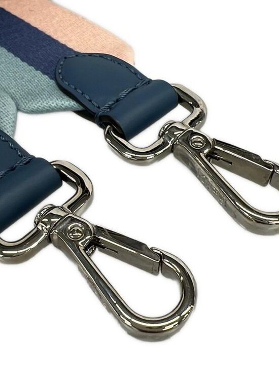 Fendi Shoulder Strap Navy Light Blue Pink Leather - Picture 4 of 5